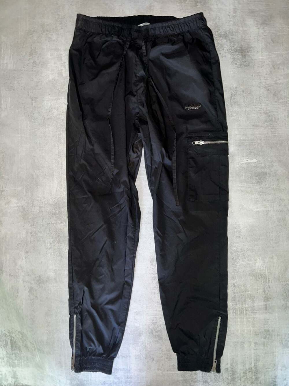 Legend London Black Cargo Pants with Zippers Model pans02 Medium